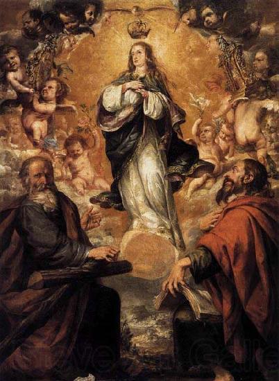 unknow artist Virgin of the Immaculate Conception with Sts Andrew and John the Baptist Norge oil painting art
